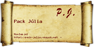 Pack Júlia névjegykártya